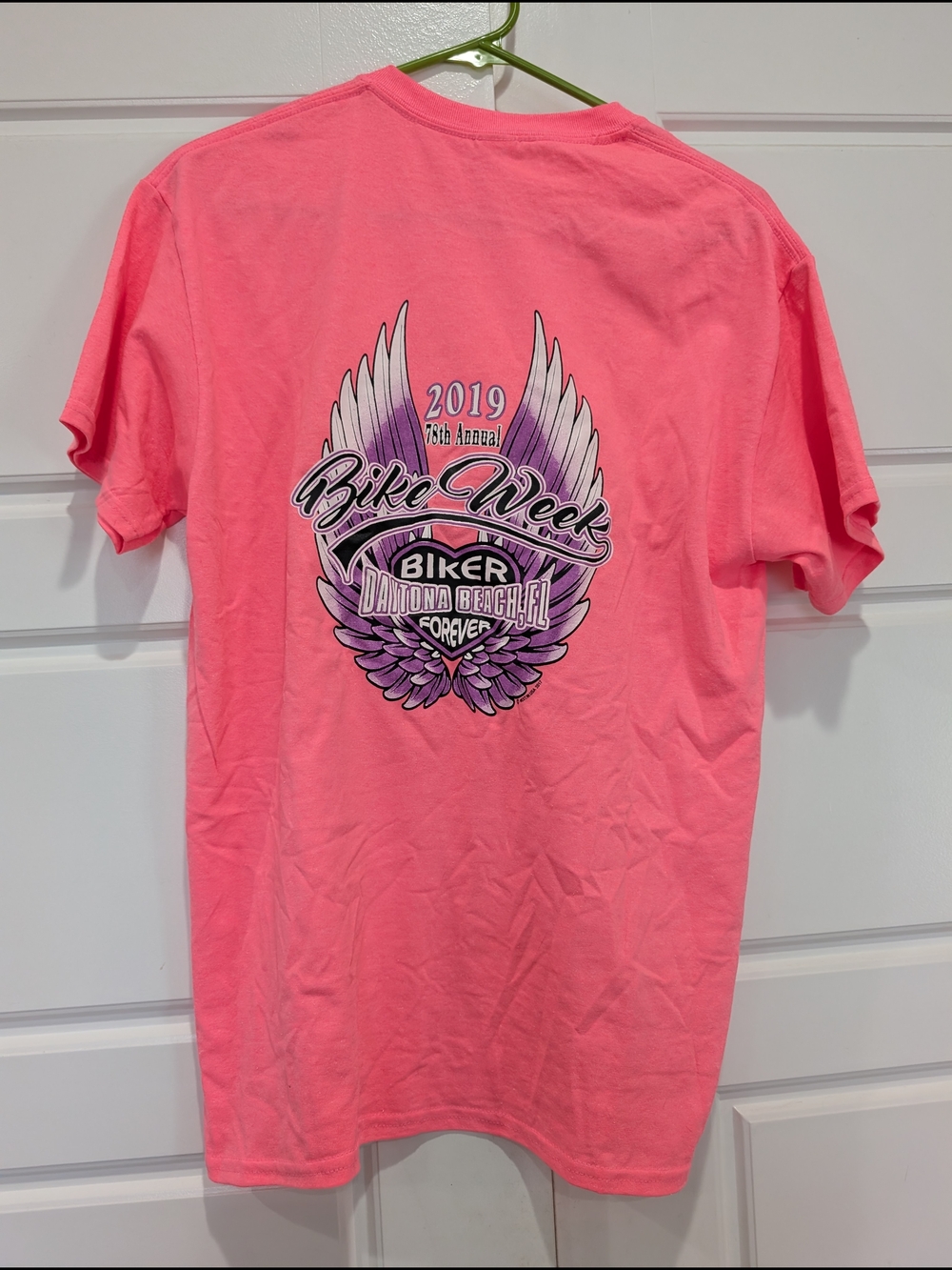 2019 Daytona Beach Bike Week 78th Annual Pink Graphic Tee Size M NWOT